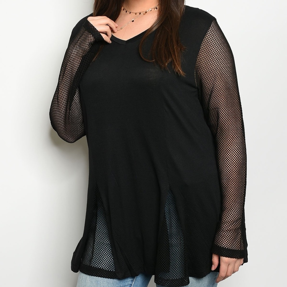 1 LEFT + Casual Mesh Top - Picture 1 of 5
